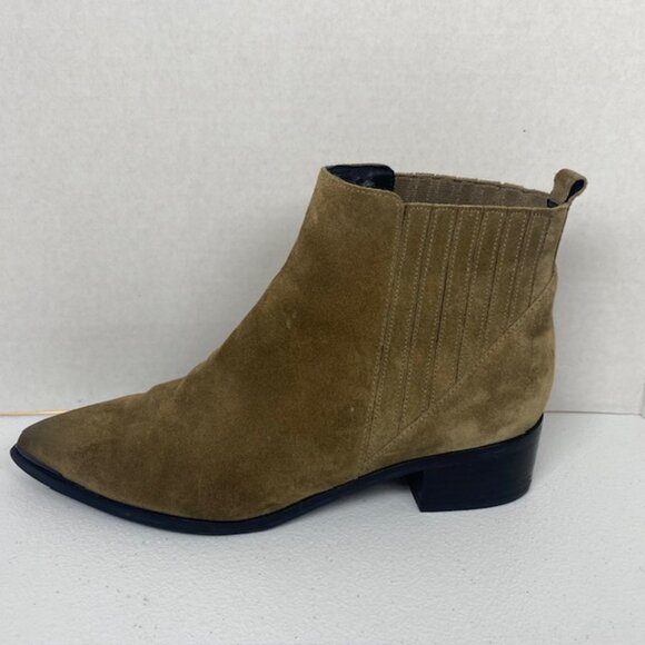 Marc Fisher Yarita Women’s 8.5M Tan Pointed Toe Wedge Heel Ankle Boots - Picture 10 of 15